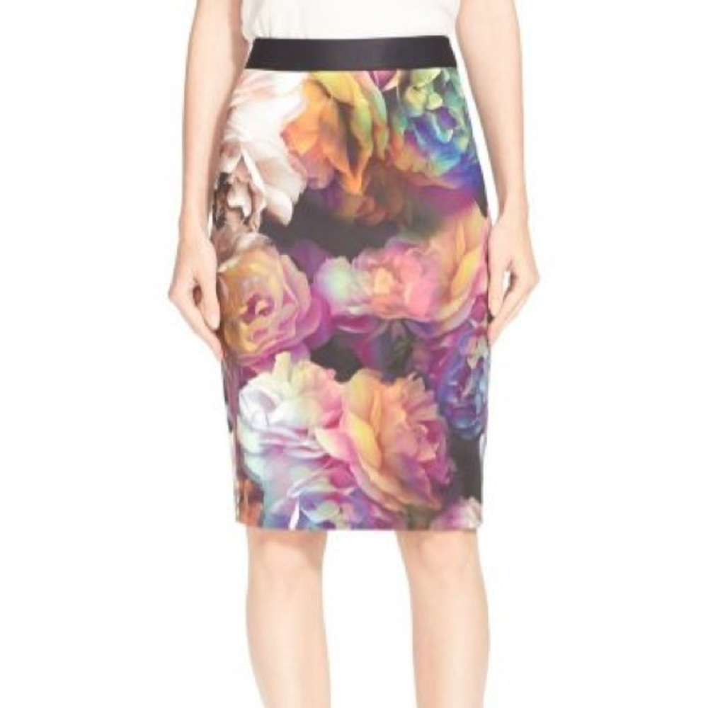Floral pencil skirt